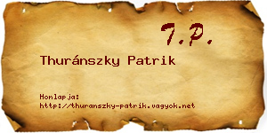 Thuránszky Patrik névjegykártya